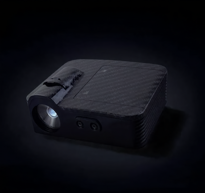 LED car door welcome light side view showing the projector lens